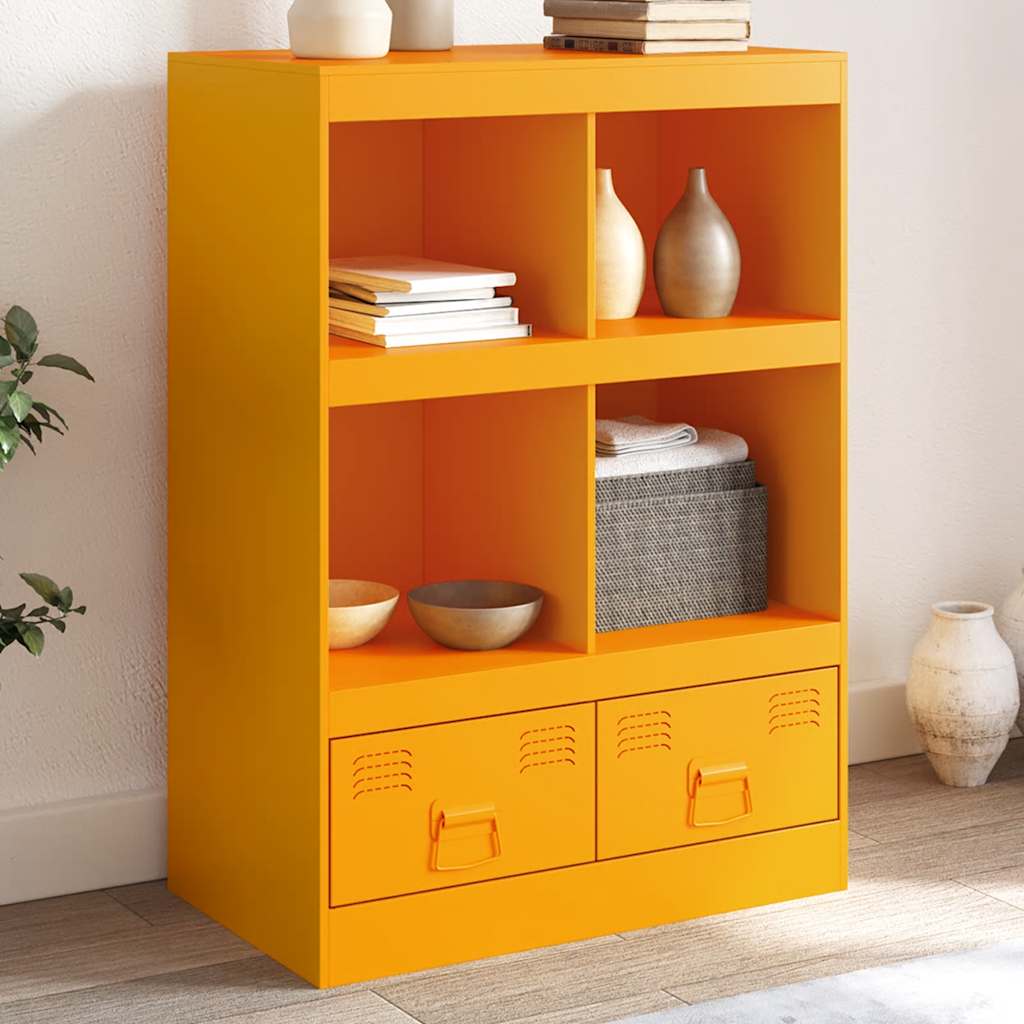 vidaXL Hoge kast 67x39x95 cm staal zwart