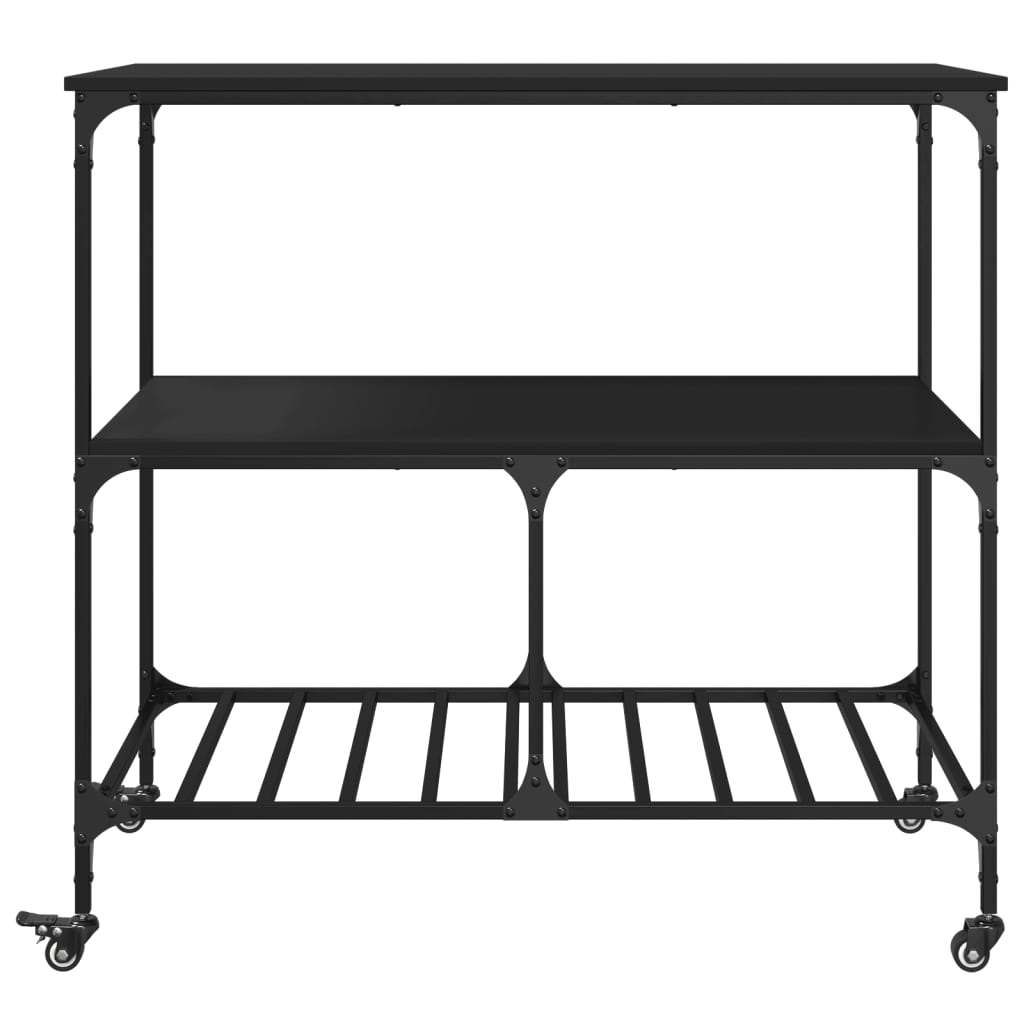 vidaXL Kitchen Trolley 100x50x95 cm Engineered Wood Black