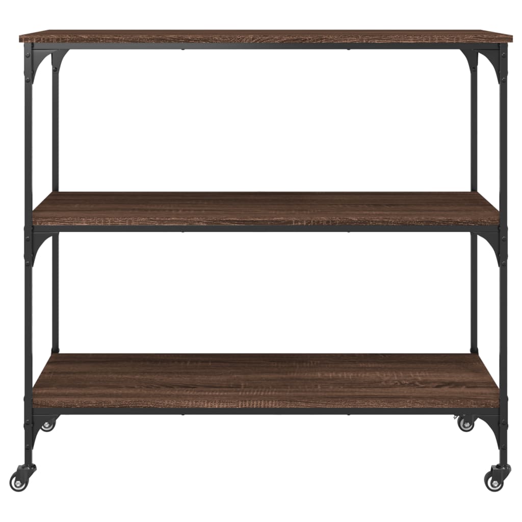 vidaXL Keukentrolley 102x50x95 cm bewerkt hout zwart