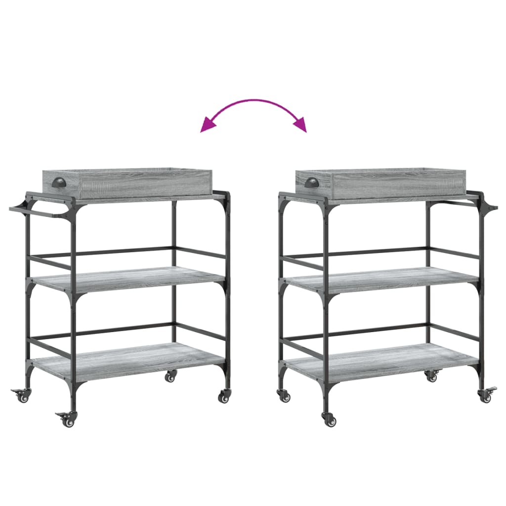 vidaXL Kitchen Trolley 81.5x41x92.5 cm Engineered Wood Sonoma Oak