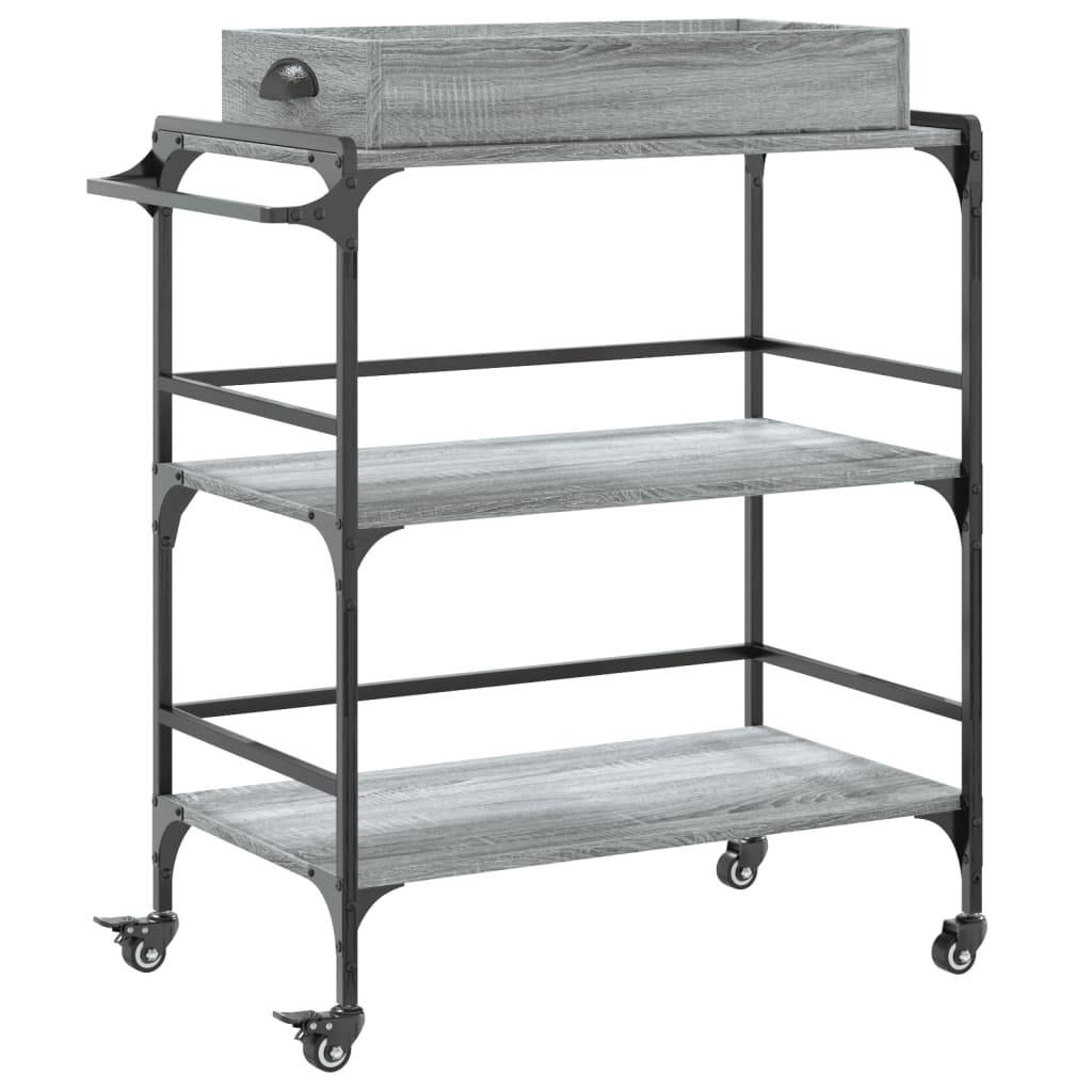 vidaXL Kitchen Trolley 81.5x41x92.5 cm Engineered Wood Sonoma Oak