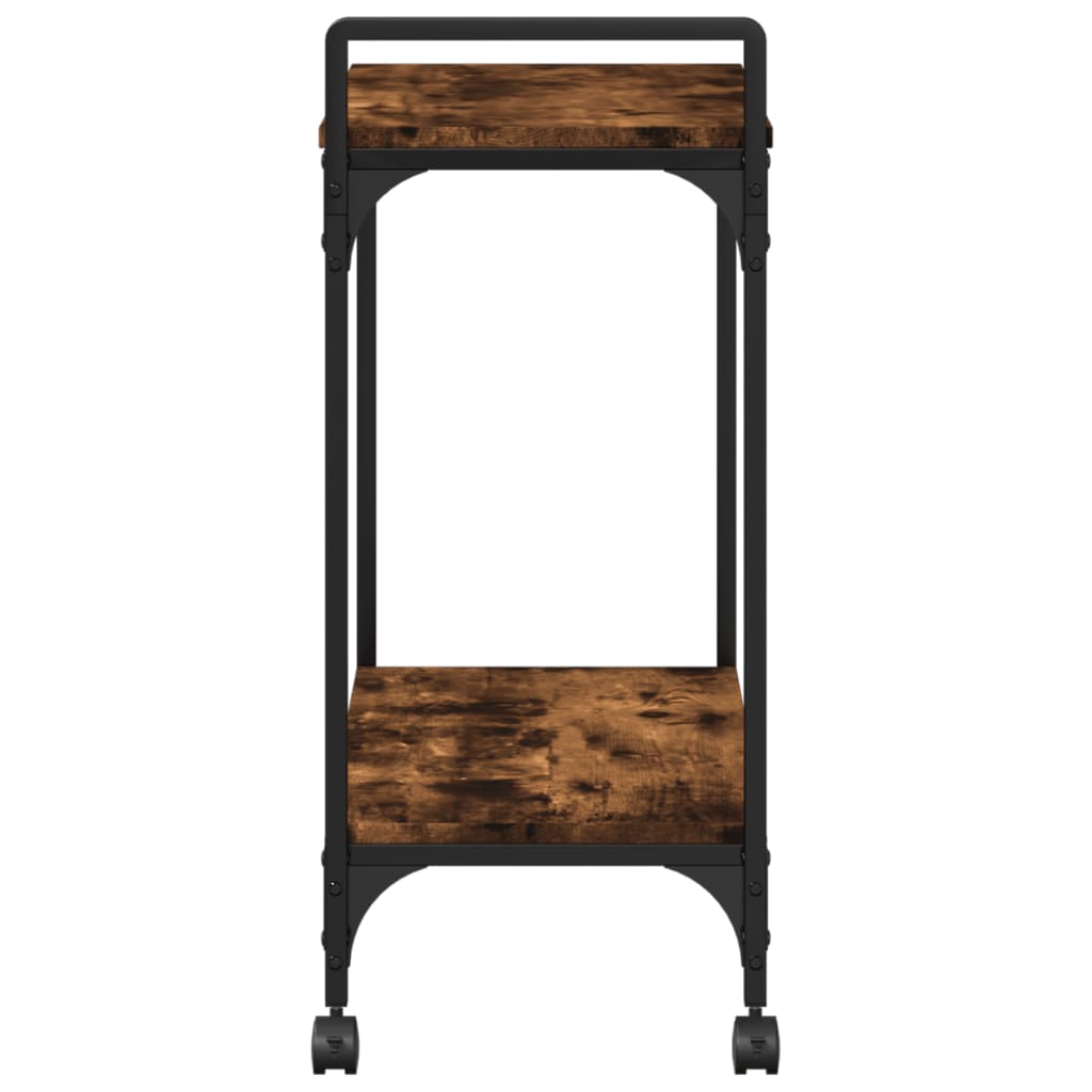 vidaXL Keukentrolley 60,5x31x72,5 cm bewerkt hout zwart