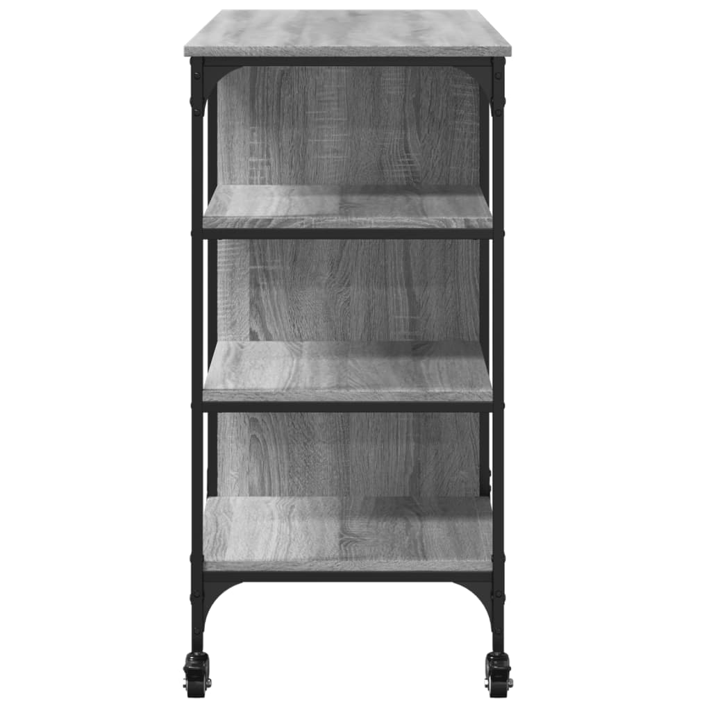 vidaXL Keukentrolley 100x45x89,5 cm bewerkt hout zwart