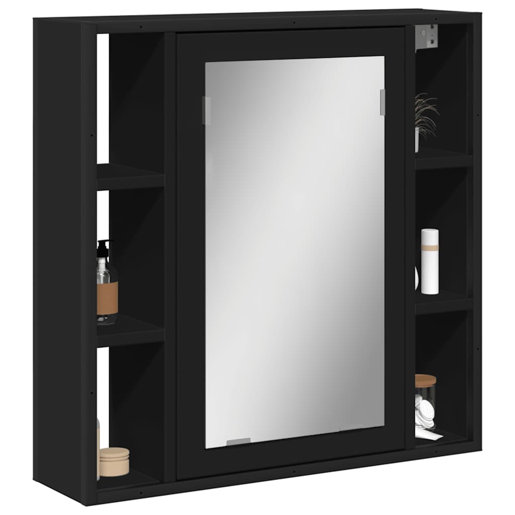 vidaXL Badkamerspiegelkast 60x16x60 cm bewerkt hout zwart