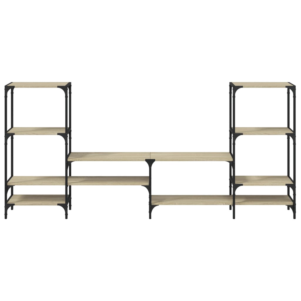 vidaXL Tv-meubel 206,5x28,5x95 cm bewerkt hout zwart