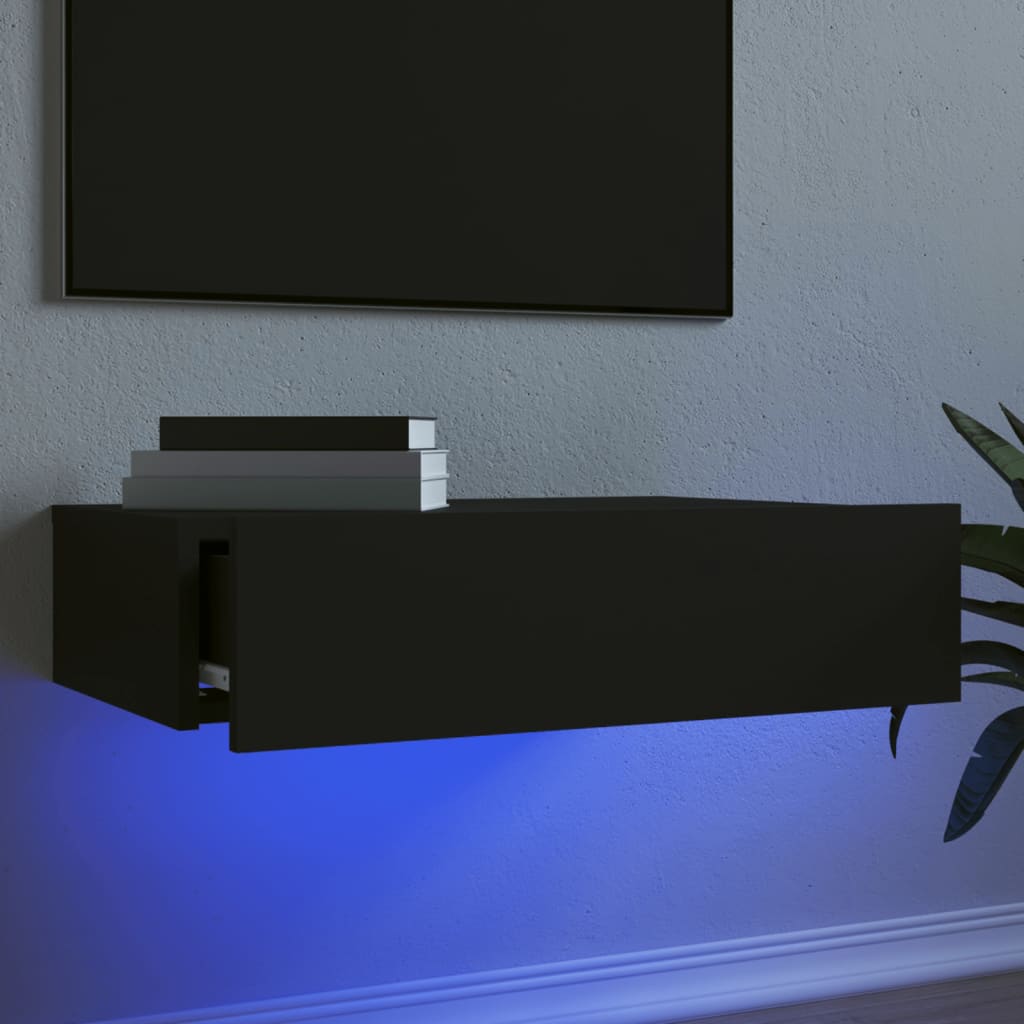 vidaXL TV Cabinet with LED Lights 120x35x15.5 cm White
