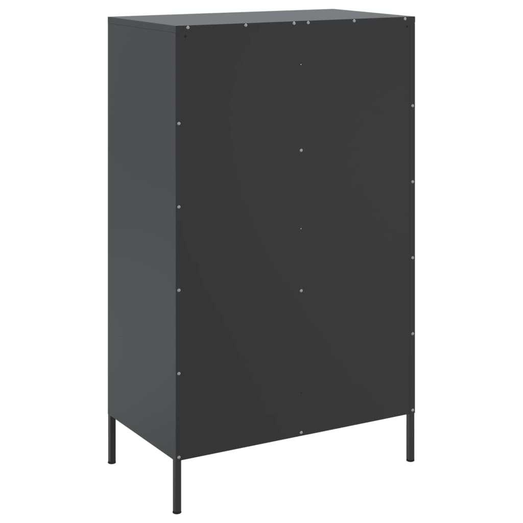 vidaXL Hoge kast 68x39x113 cm staal zwart