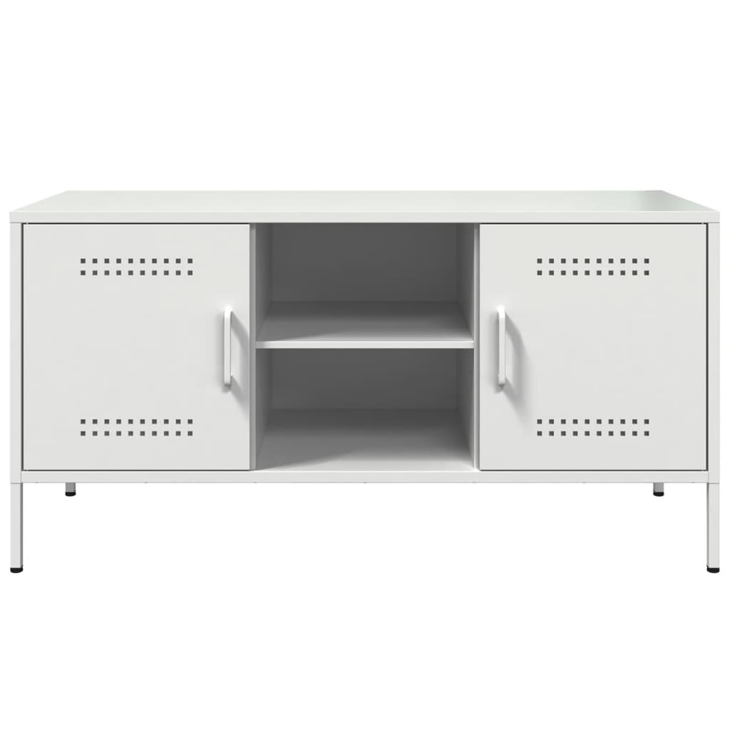 vidaXL Tv-meubel 100,5x39x50,5 cm staal zwart