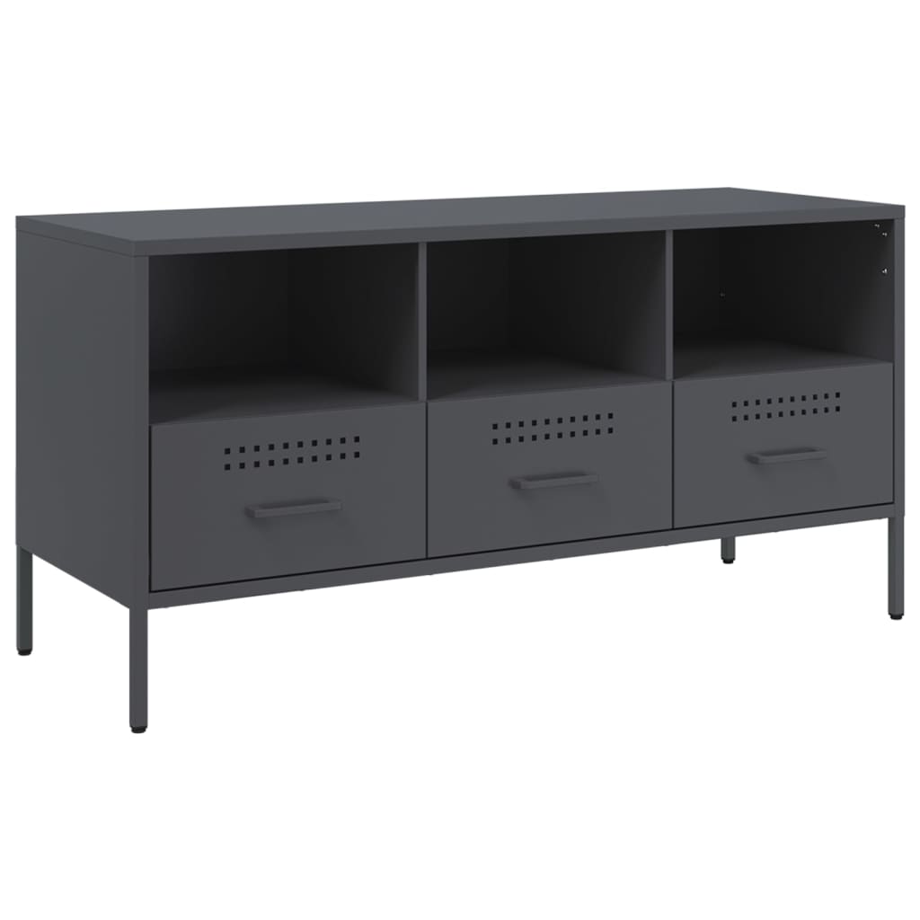 vidaXL Tv-meubel 100,5x39x50,5 cm staal zwart