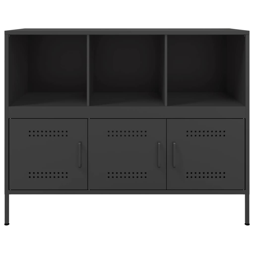 vidaXL Dressoir 100,5x39x79 cm staal zwart