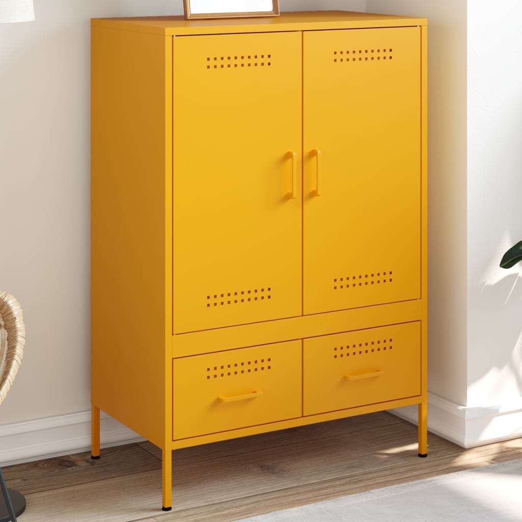 vidaXL Hoge kast 68x39x101,5 cm staal zwart