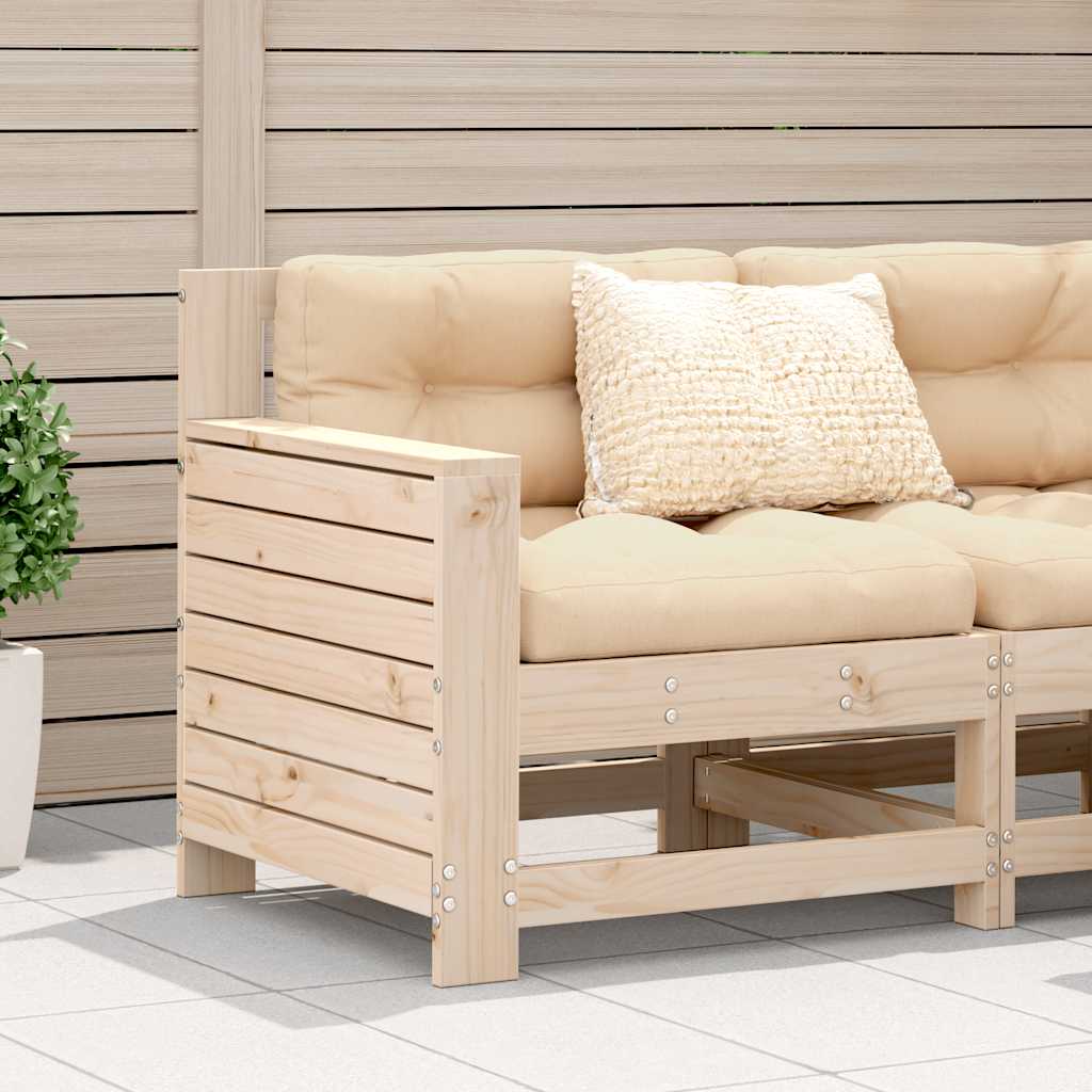 vidaXL Tuinbank met armleuning en klaptafel massief grenenhout