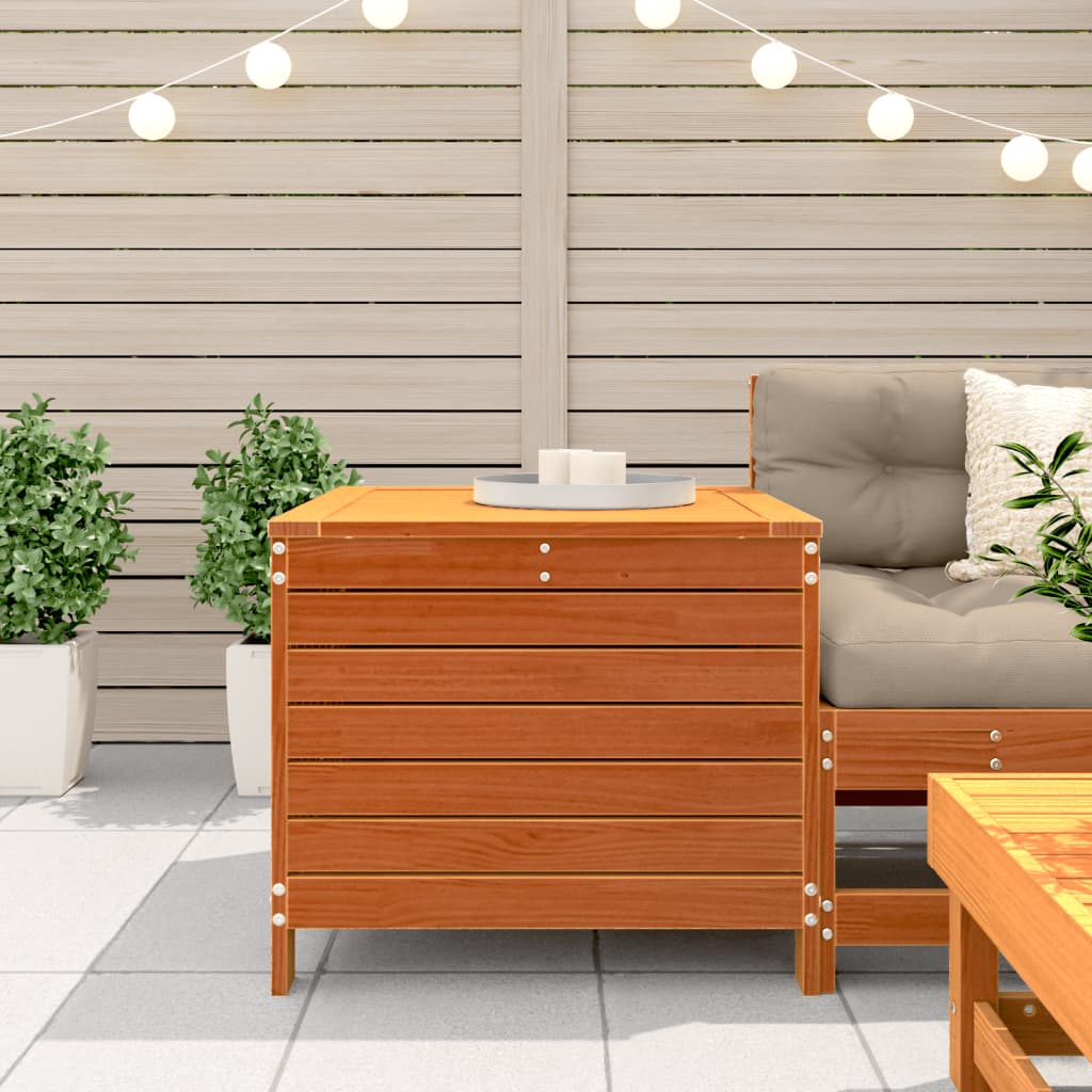 vidaXL Tuinbank met armleuning en klaptafel massief grenenhout