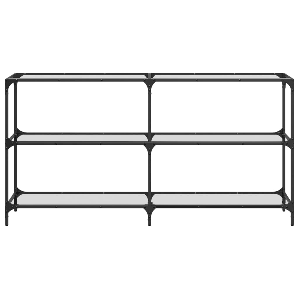 vidaXL Wandtafel met transparant glazen blad 98x30x81 cm staal