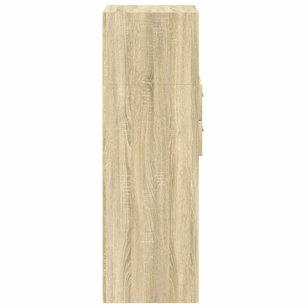 vidaXL Hoge kast 45x42,5x124 cm bewerkt hout wit