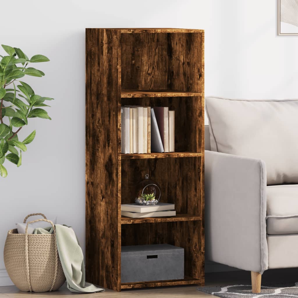 vidaXL Hoge kast 45x41x124 cm bewerkt hout zwart