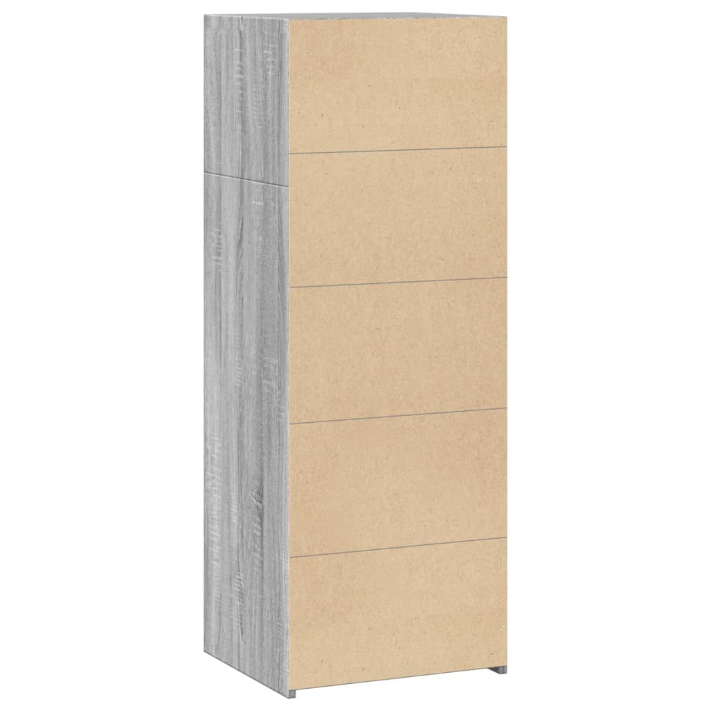vidaXL Hoge kast 45x41x124 cm bewerkt hout zwart