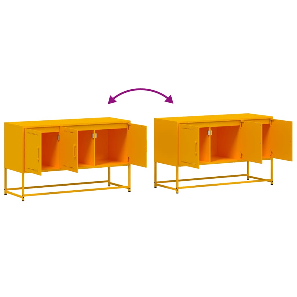 vidaXL Tv-meubel 100,5x39x60,5 cm staal zwart