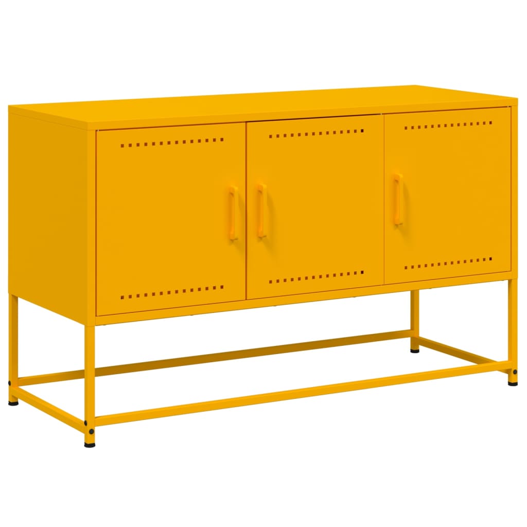 vidaXL Tv-meubel 100,5x39x60,5 cm staal zwart