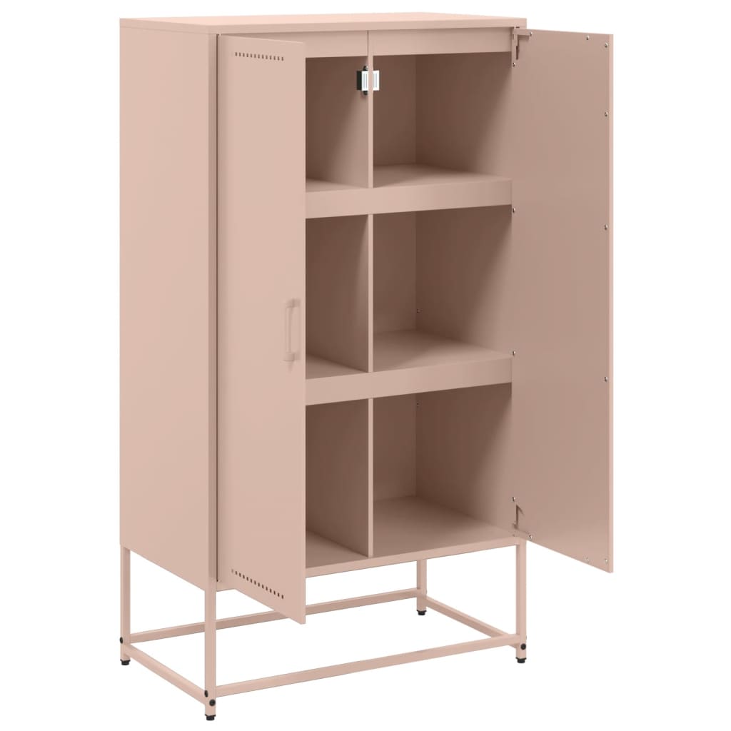 vidaXL Hoge kast 68,5x38,5x123,5 cm staal zwart