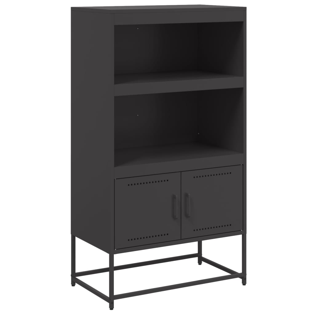 vidaXL Hoge kast 68,5x38,5x123,5 cm staal zwart