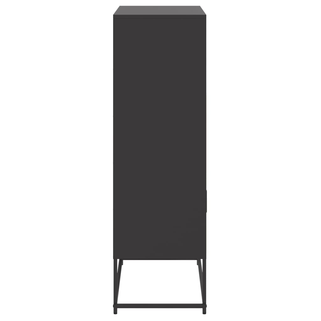 vidaXL Hoge kast 68,5x38,5x123,5 cm staal zwart