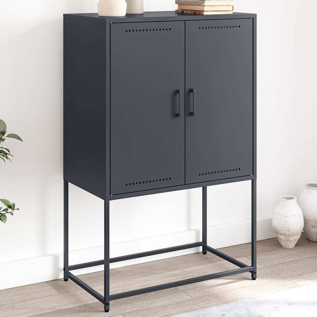 vidaXL Hoge kast 68,5x38,5x107 cm staal zwart