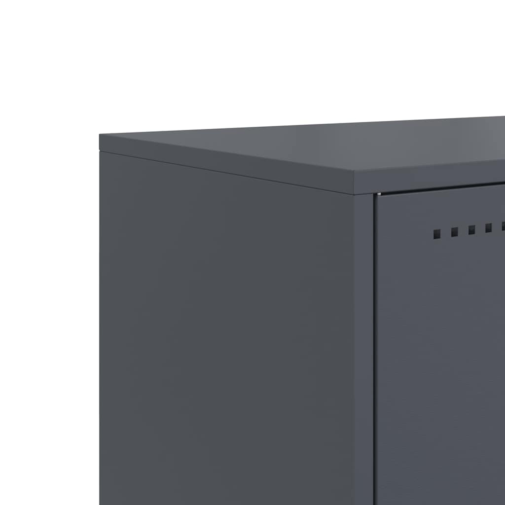 vidaXL Tv-meubel 100,5x39x60,5 cm staal zwart