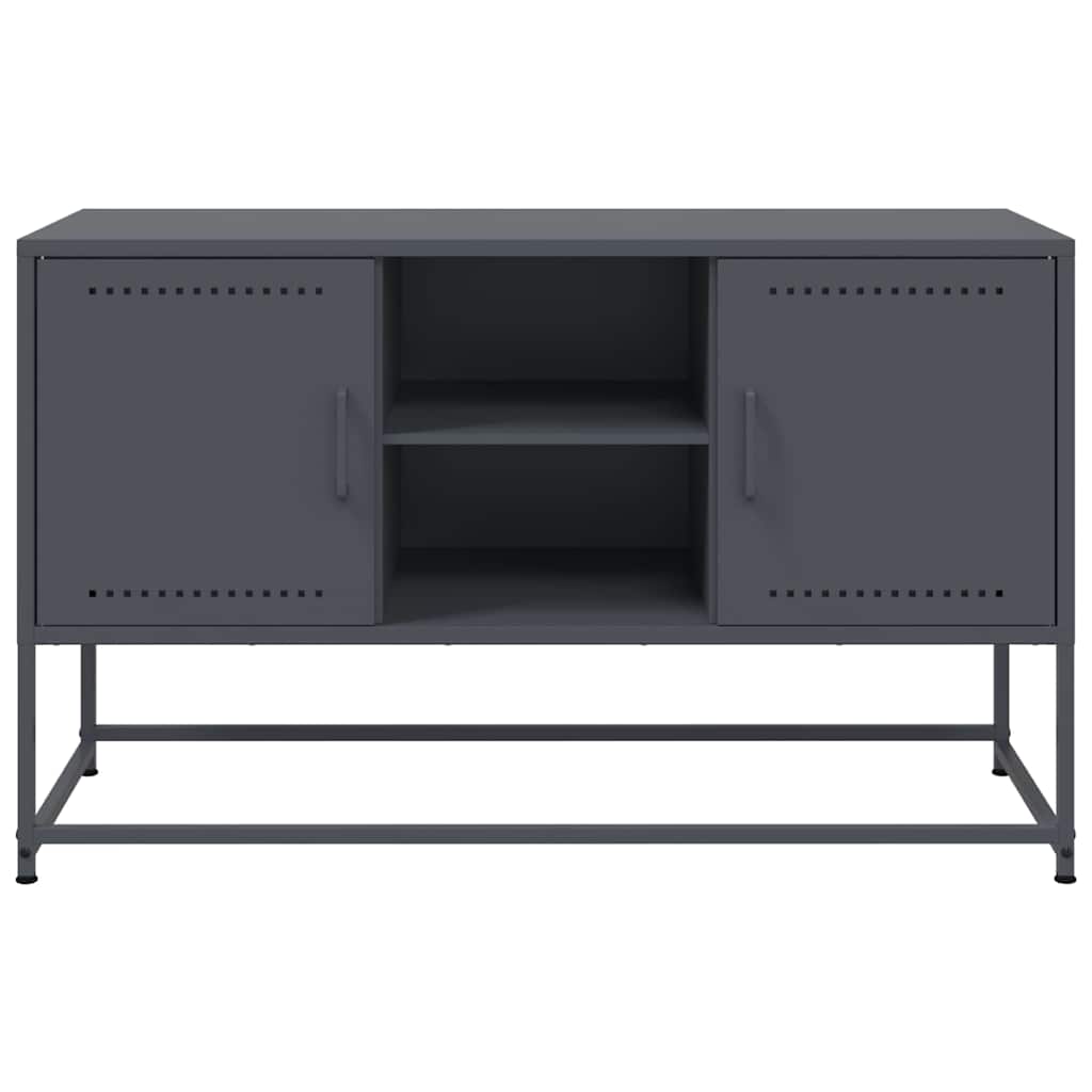 vidaXL Tv-meubel 100,5x39x60,5 cm staal zwart