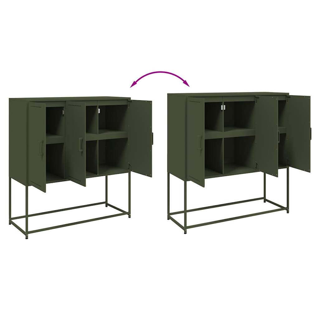 vidaXL Hoge kast 100,5x39x107 cm staal zwart