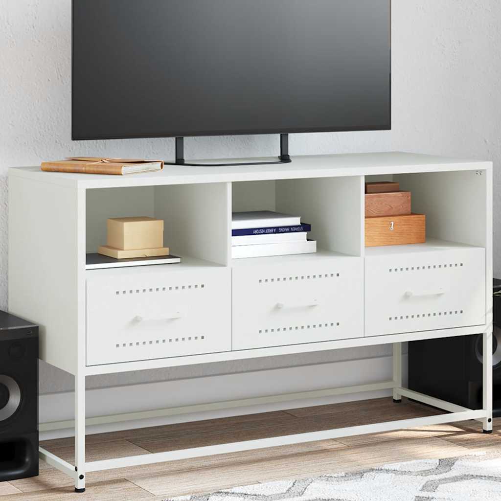 vidaXL Tv-meubel 100,5x39x60,5 cm staal zwart
