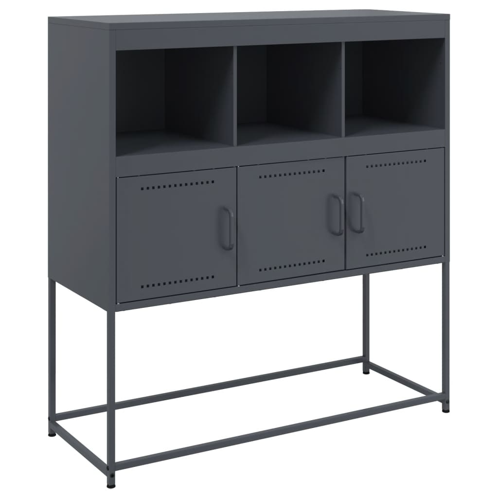vidaXL Dressoir 100,5x39x107 cm staal zwart