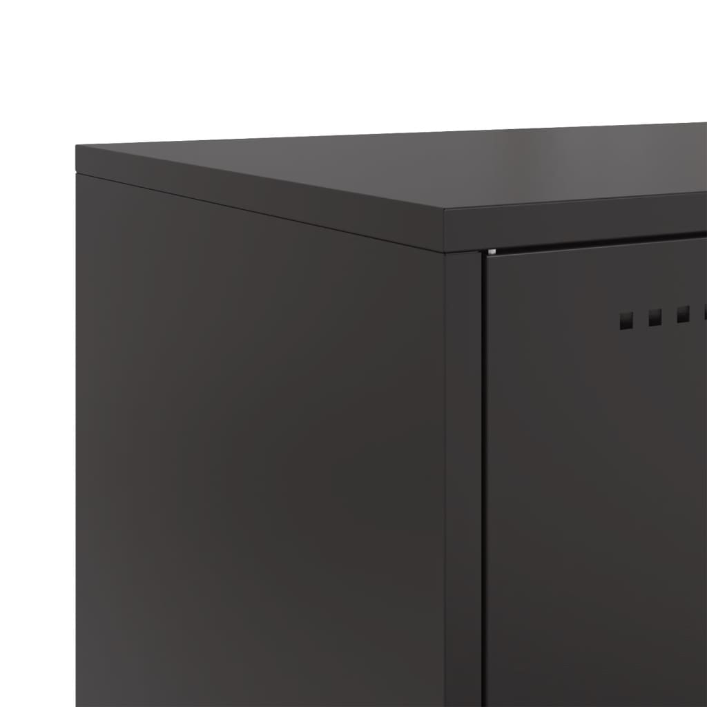 vidaXL Dressoir 100,5x39x107 cm staal zwart