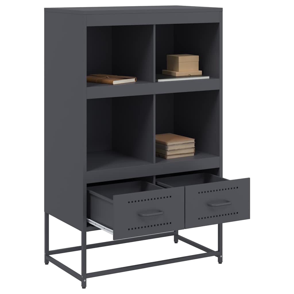 vidaXL Hoge kast 68x39x111,5 cm staal zwart