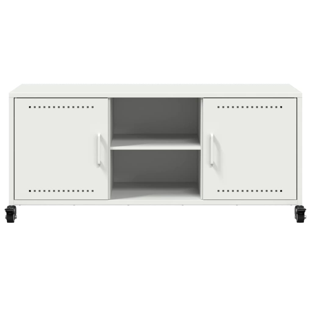 vidaXL Tv-meubel 100,5x39x43,5 cm staal zwart
