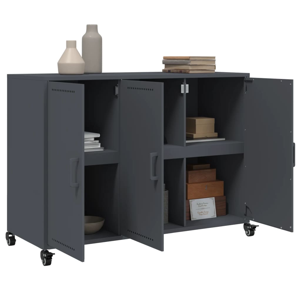 vidaXL Dressoir 100,5x39x72 cm staal zwart