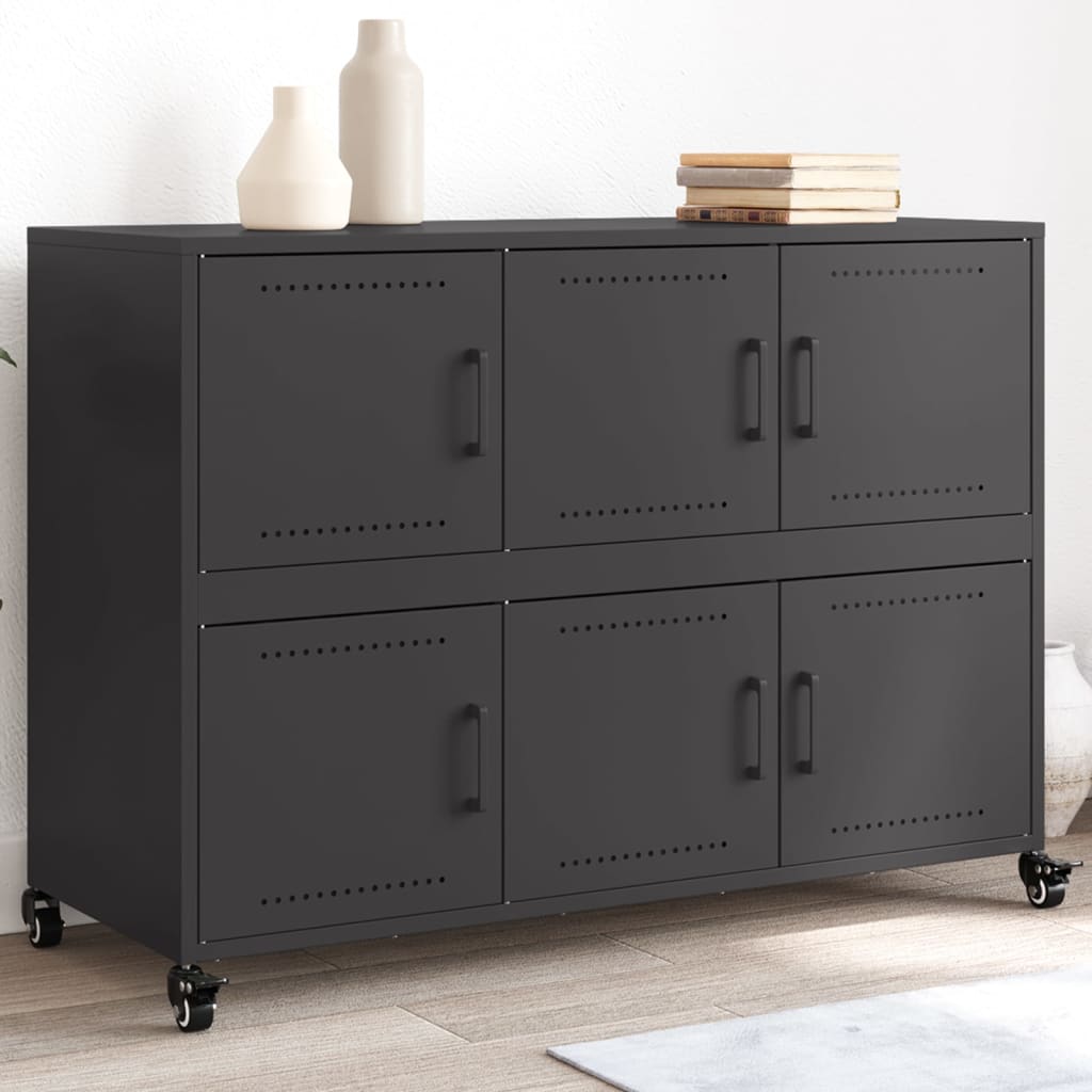 vidaXL Dressoir 100,5x39x72 cm staal zwart