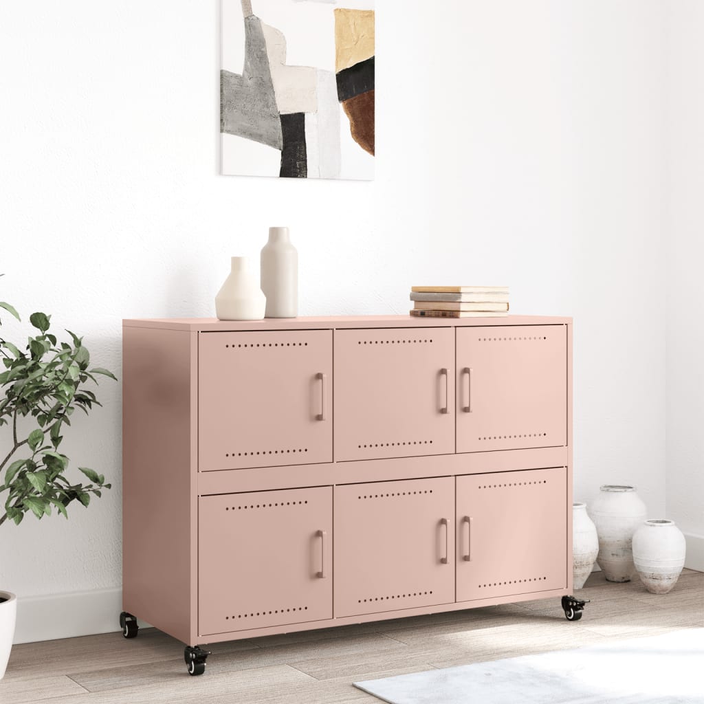 vidaXL Dressoir 100,5x39x72 cm staal zwart