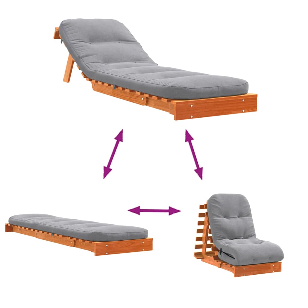 vidaXL Futon Sofa Bed with Mattress 60x206x11 cm Solid Pine Wood