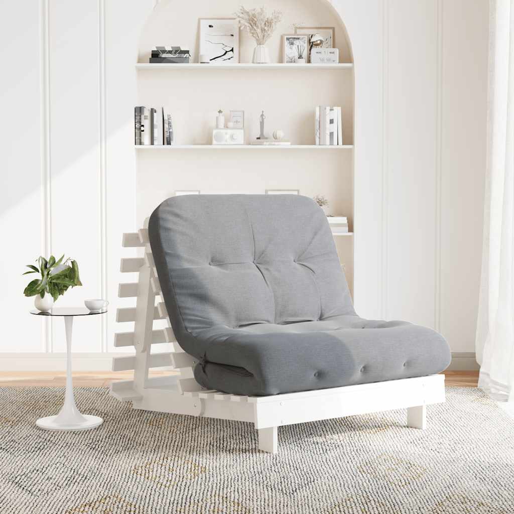 vidaXL Futon Sofa Bed with Mattress 60x206x11 cm Solid Pine Wood