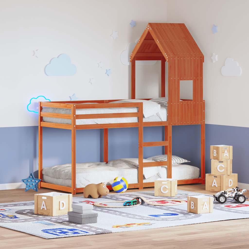 vidaXL Kinderbedhuisje 60x89x134,5 cm massief grenenhout