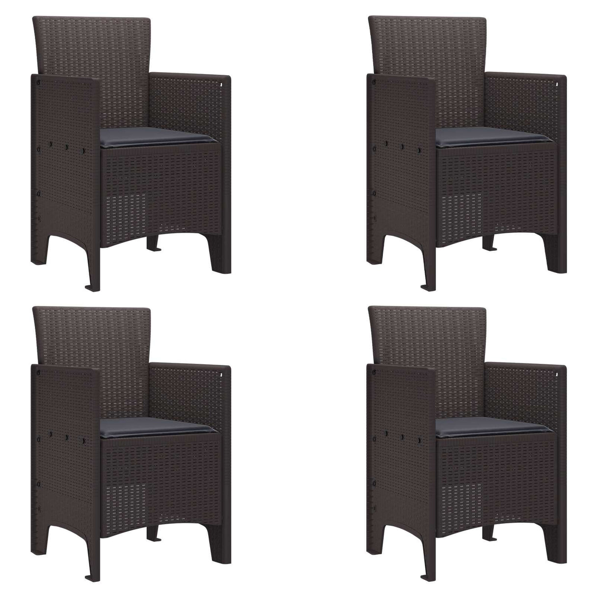 vidaXL Garden chair 2 pcs Anthracite 53 x 49 x 85 cm Polypropylene