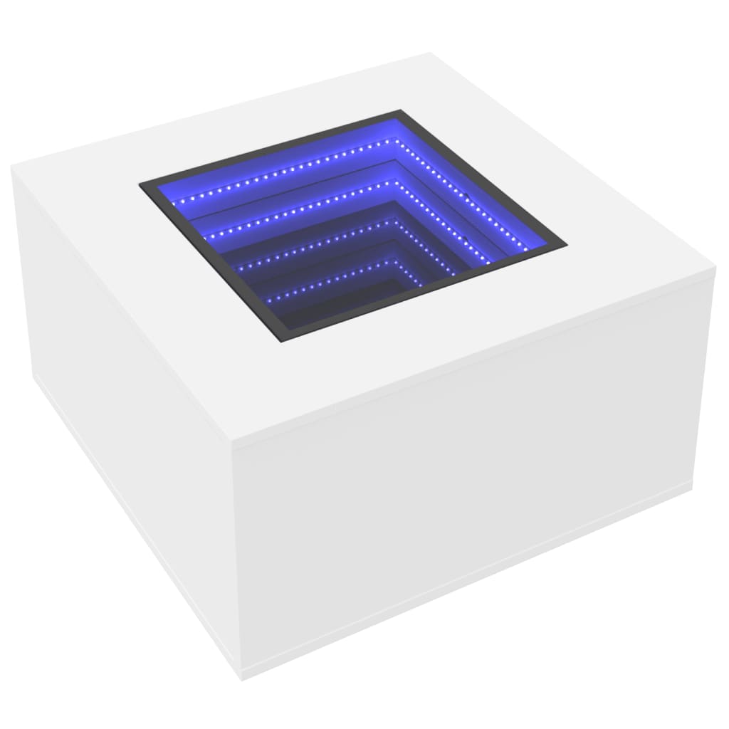 vidaXL Salontafel met Infinity LED 100x100x40 cm wit