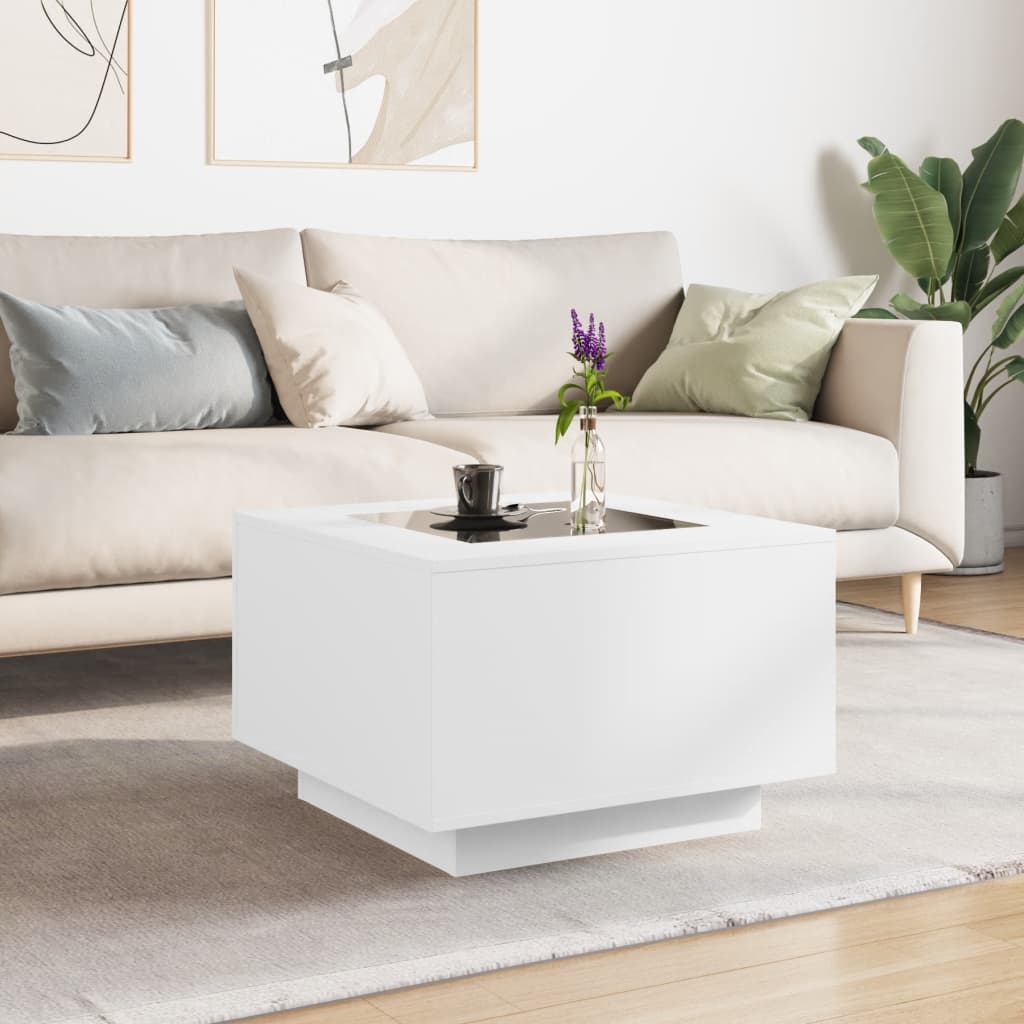 vidaXL Salontafel met Infinity LED 100x100x40 cm wit