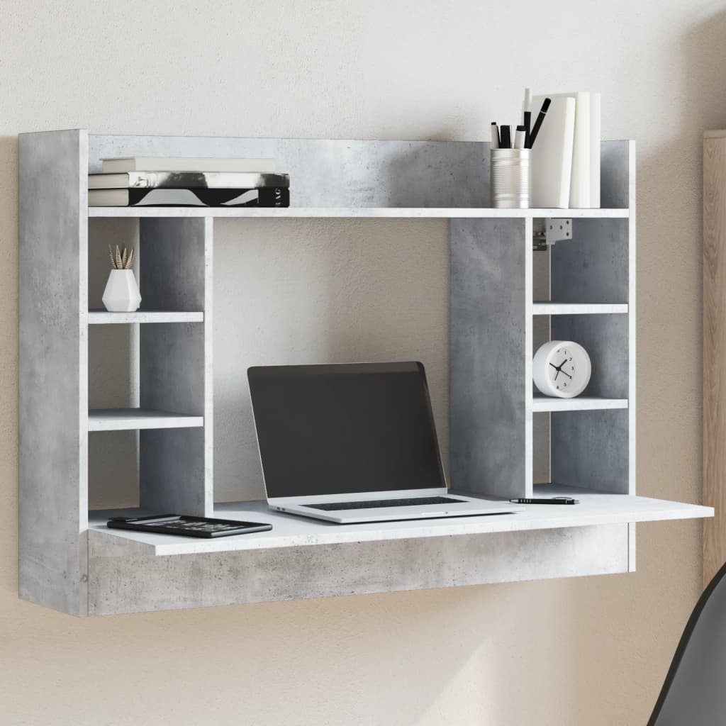 vidaXL Wandbureau 105x48x75 cm bewerkt hout wit