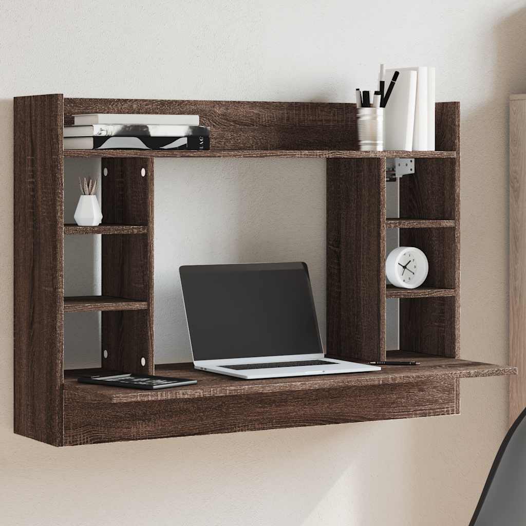 vidaXL Wandbureau 105x48x75 cm bewerkt hout wit
