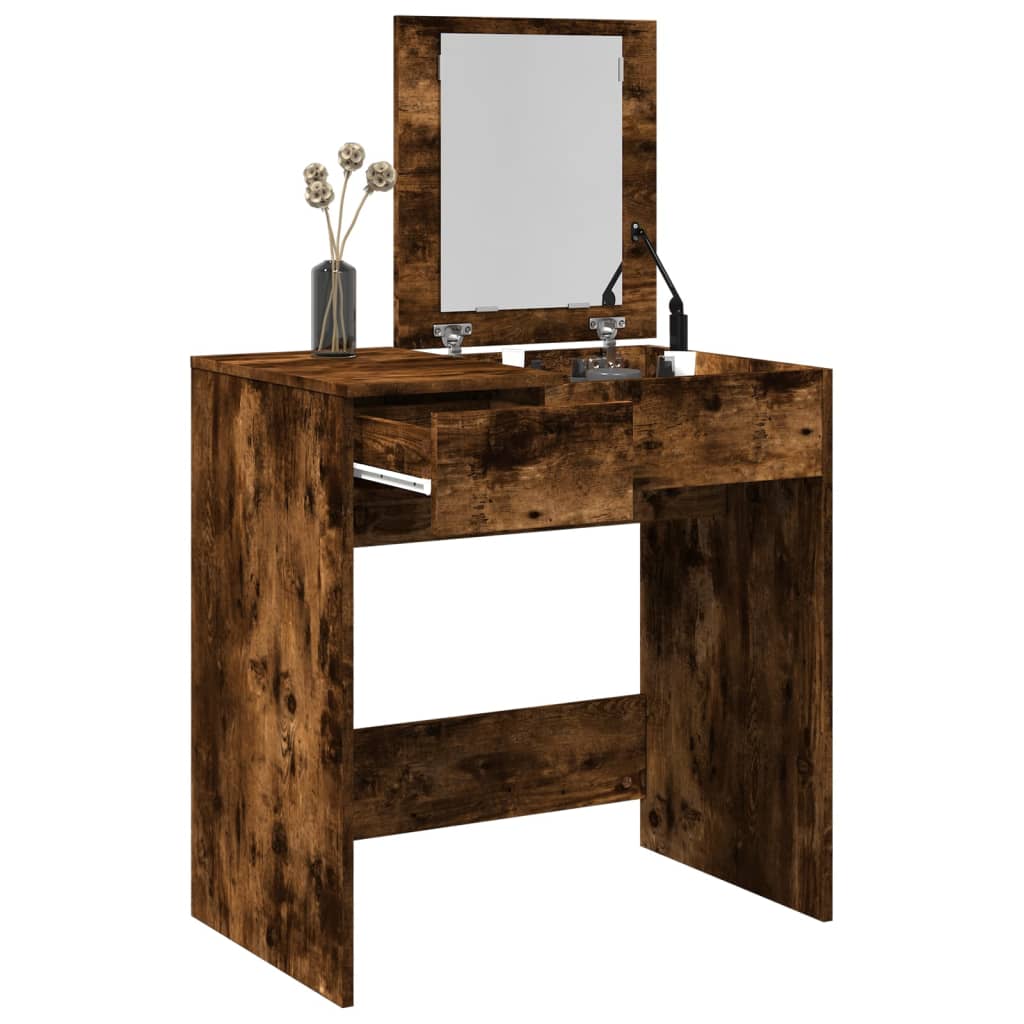 vidaXL Kaptafel met spiegel 73x46,5x120 cm wit