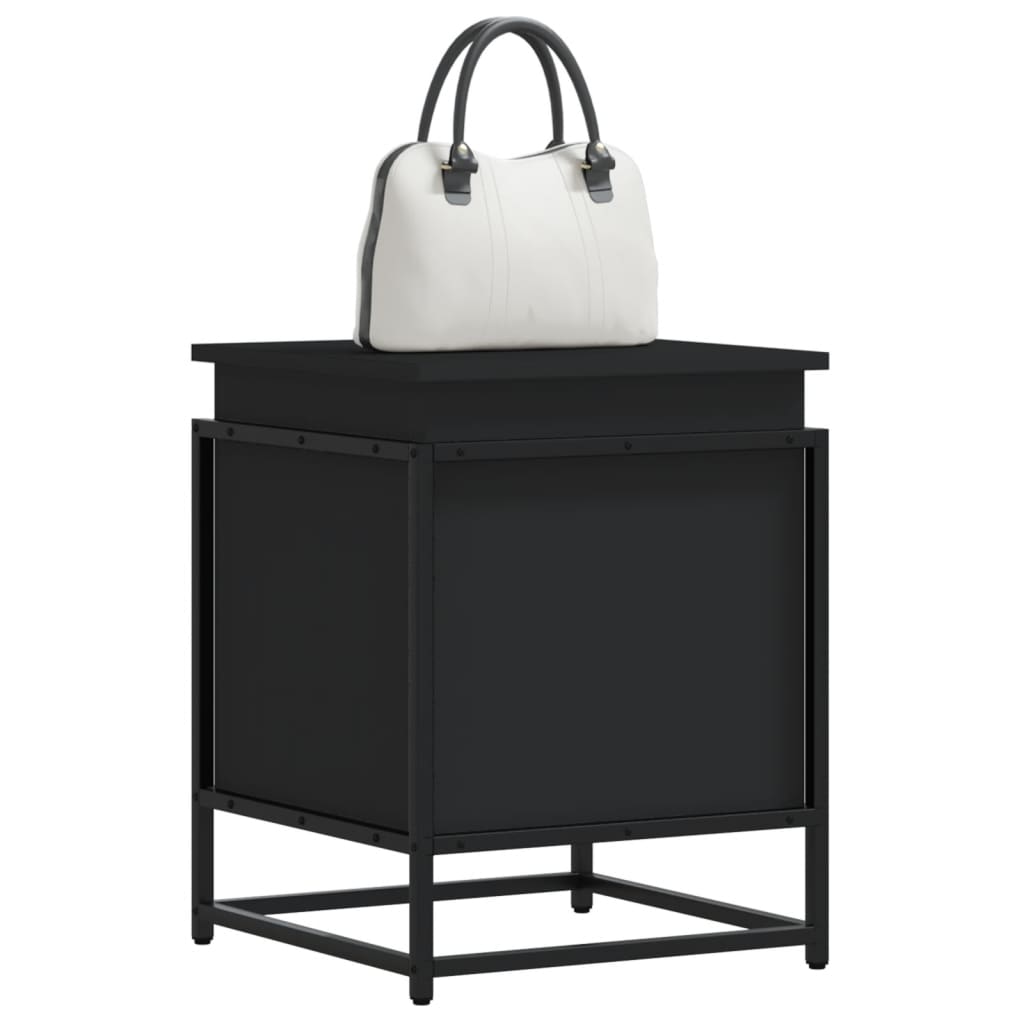 vidaXL Storage Box with Lid 40x40x51.5 cm Engineered Wood Black