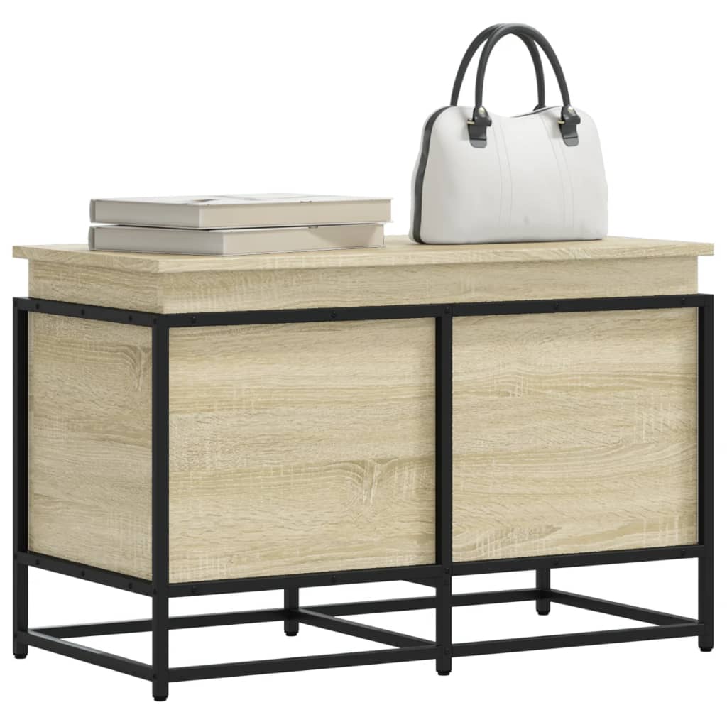 vidaXL Storage Box with Lid 40x40x51.5 cm Engineered Wood Black