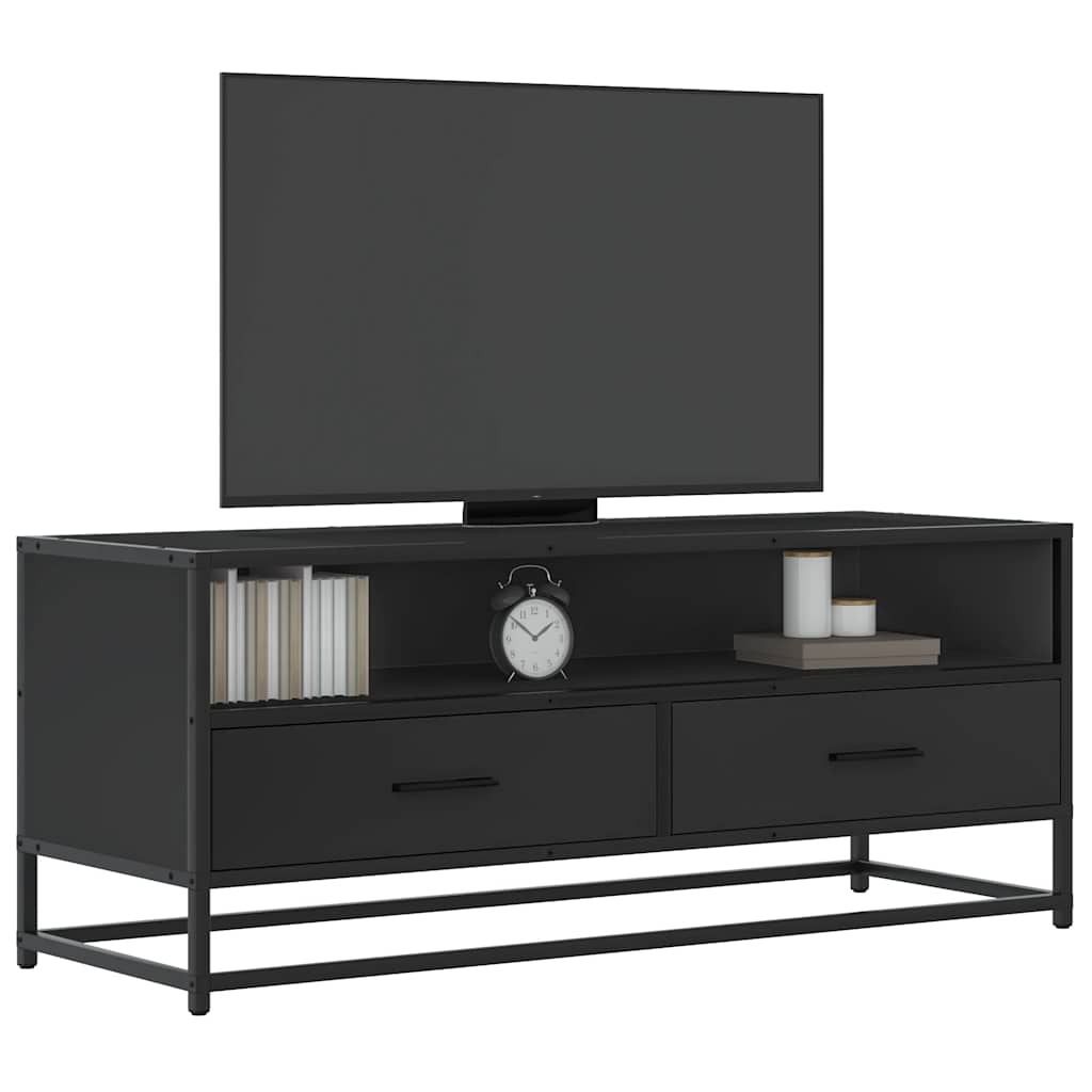 vidaXL Tv-meubel 80x34,5x40 cm bewerkt hout en metaal zwart